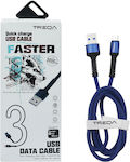Treqa CA-8571 Regulär USB 2.0 auf Micro-USB-Kabel Blau 3m (CA-8571) 1Stück
