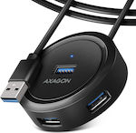 Axagon USB 3.2 4 Port Hub with USB-A Connection & Charging Port Blue