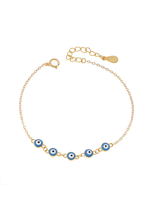 Senza Bracelet with design Eye made of Silver Gold Plated