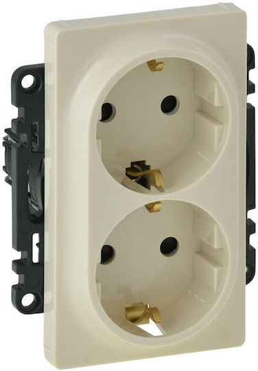 Legrand Valena Life Double Walled Power Socket with Automatic Terminals Ecru