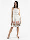 C. Manolo High Waist Midi Skirt in White color