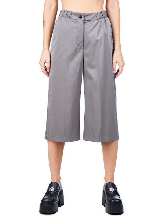 Zoya Women's Satin Trousers with Elastic Gray