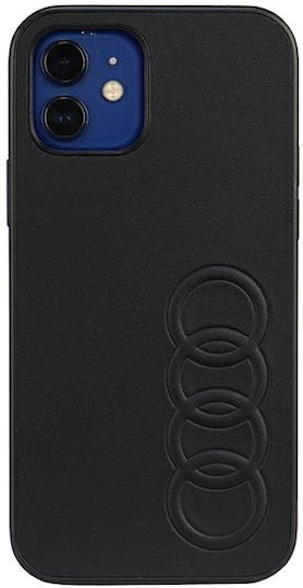 Audi Back Cover Δερμάτινο / Πλαστικό Μαύρο (iPhone 12 / 12 Pro)