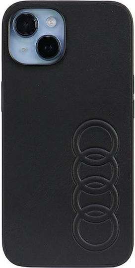 Audi Umschlag Rückseite Leder / Kunststoff Schwarz (iPhone 14)