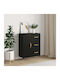 Wooden Buffet with Drawers Black L69.5xW34xH90cm