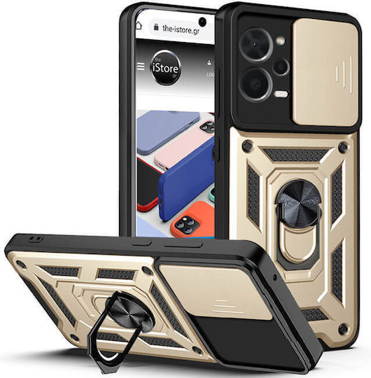 Orso Combo Kickstand Slide Back Cover Magnetic Auriu (Poco X5 Pro)