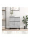 Wooden & Metallic Buffet Gray L60xW35xH70cm