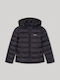 Simone Kids Quilted Short Coat with Hood Black