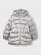 Daunen-Kinderjacke Kurz mit Kapuze Silber