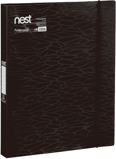 Foldermate Clipboard with 2 Rings for Paper A4 Black 1pcs