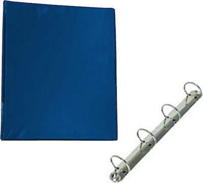 Exas Paper Clipboard with 4 Rings Blue 1pcs