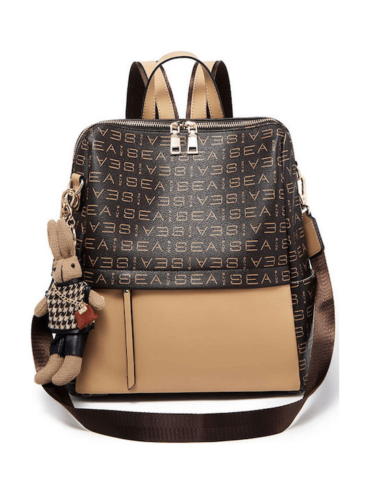 Foxer Leather Women's Bag Backpack Brown 9151057F