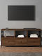 Mobilier TV Din Metal Și Lemn Maro L102xA33xÎ45cm