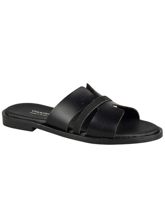 Yfantidis Women's Flat Sandals in Black Color