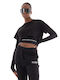Karl Lagerfeld pentru Femei de Vară Bluză din Bumbac Mânecă lungă Neagră