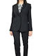Baziana Blazer pentru femei Crep Cu talie Sacou Negru