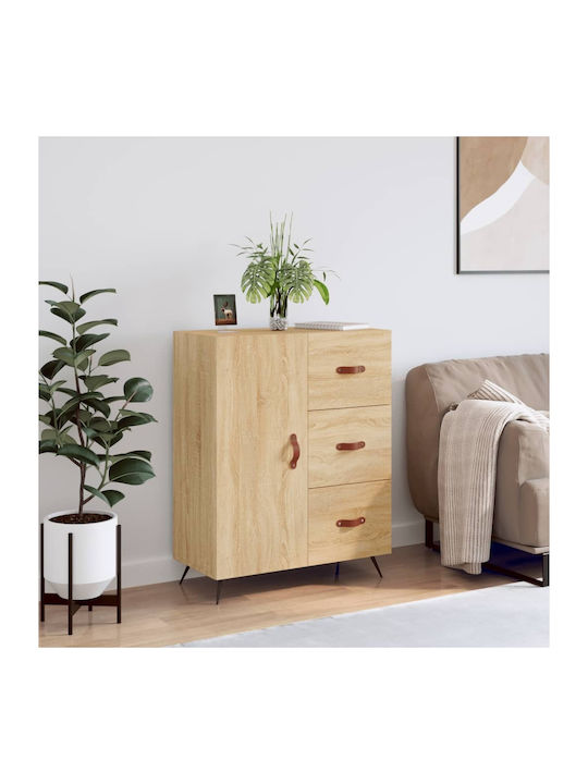 Sideboard Wood & Metal with Drawers Sonoma Oak ...