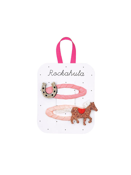 Rockahula Σετ Παιδικά Κοκαλάκια με Κλιπ σε Ροζ Χρώμα 2τμχ