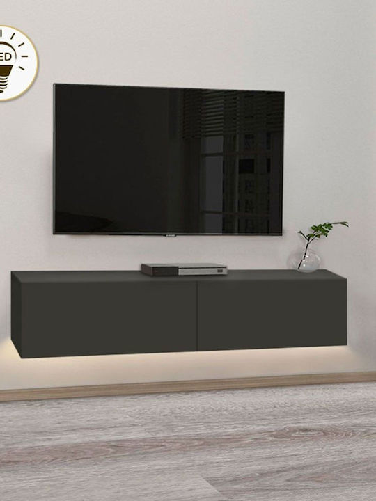 TV Stand Aristo with LED Lighting Anthracite L135xD31.6xH25cm