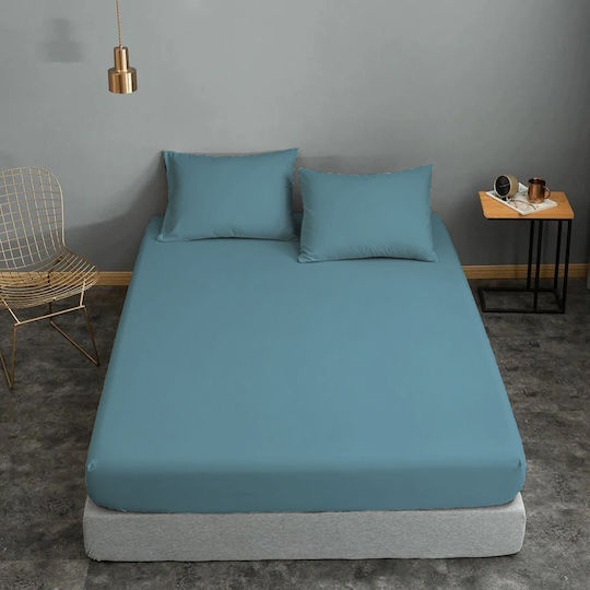 Le Blanc Cotton Line Pillowcase Set with Envelope Cover Dolphin Blue 50x70cm.