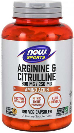 Now Foods Arginine & Citrulline 120 Herbal Capsules