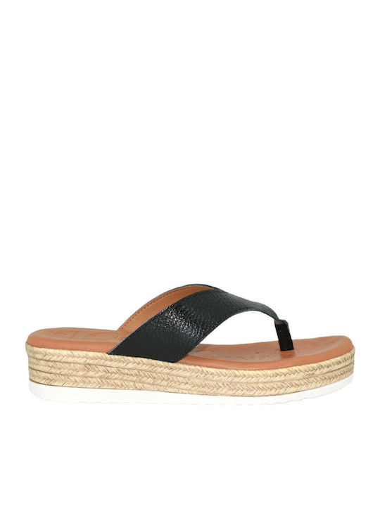 Oh My Sandals Δερμάτινα Γυναικεία Σανδάλια Μαύρα