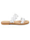 Piazza Shoes Women's Flat Sandals in White Color