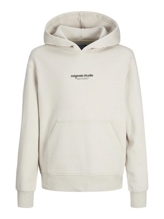 Jack & Jones Παιδικό Φούτερ με Κουκούλα Μπεζ