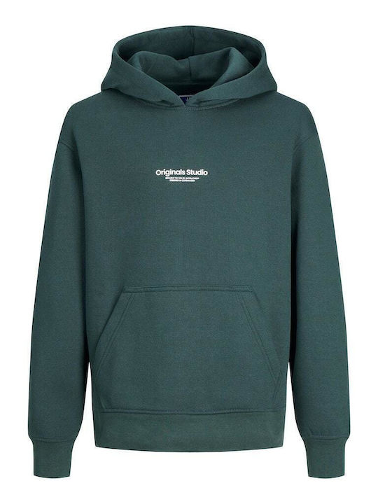 Jack & Jones Παιδικό Φούτερ με Κουκούλα Πετρόλ