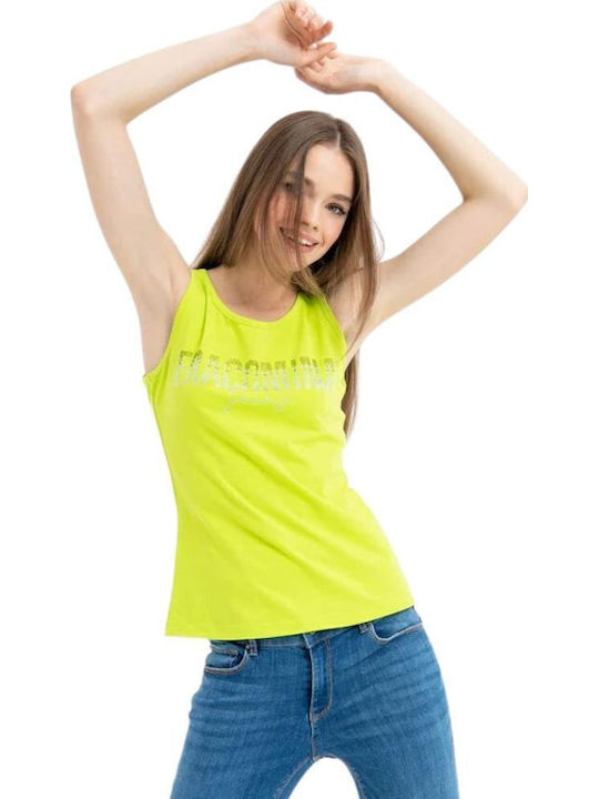 Damen Sommer Bluse Ärmellos Gelb