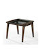 Rectangular Glass Side Table Brown L60.7xW60.3xH48cm