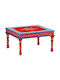 Rectangular Side Table Made of Solid Wood Red M54xW54xH30cm
