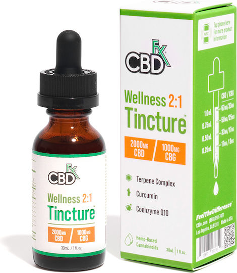 CBDfx Wellness 2:1 Tincture Picături 30ml