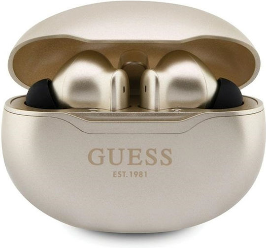 Guess True Wireless Metalic Finish In-ear Bluetooth Handsfree Earphones with Charging Case Gold