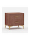 Venla Bedside Table with Fabric Cover Gold 50x40x50cm