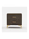 Venla Bedside Table with Fabric Cover Gold 50x40x50cm