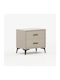 Venla Bedside Table with Fabric Cover Brown 50x40x50cm