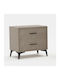 Venla Bedside Table with Fabric Cover Brown 50x40x50cm