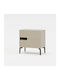 Virta Bedside Table with Fabric Cover Brown 50x40x48cm