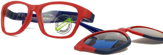 Nanovista Gaikai 3.0 Kids Acetate Prescription Eyeglass Frame with Clip-On Red NAO3050745SC