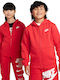 Athletic Kids Sweatshirt Cardigan Fleece with Hood Red