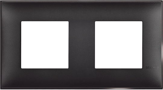 Bticino Switch Frame 2-Slots Black R4802M2BG
