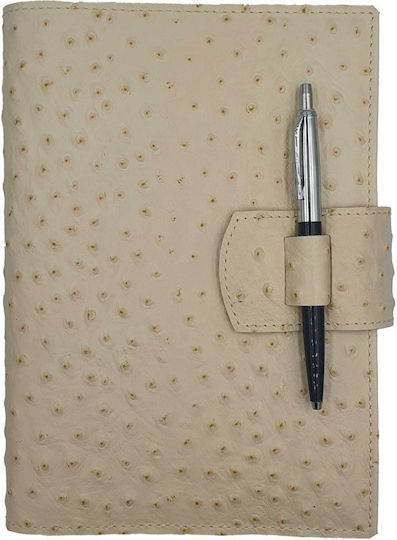 ByLeather Notizbuch 150 Blätter mit Stifthalter Beige