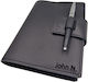 ByLeather Notizbuch 150 Blätter A5 mit Stifthalter Schwarz