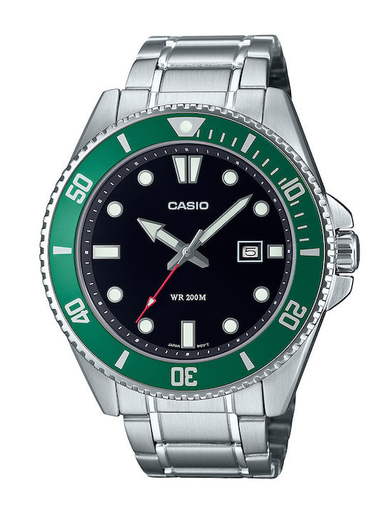 Casio Ανδρικό Ρολόι 46mm Μπαταρίας με Ασημί Μετ...