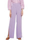 Women's High-waisted Fabric Trousers Flare Purple