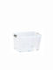 Plastic Storage Box with Wheels and Lid Transparent 70x48x33cm