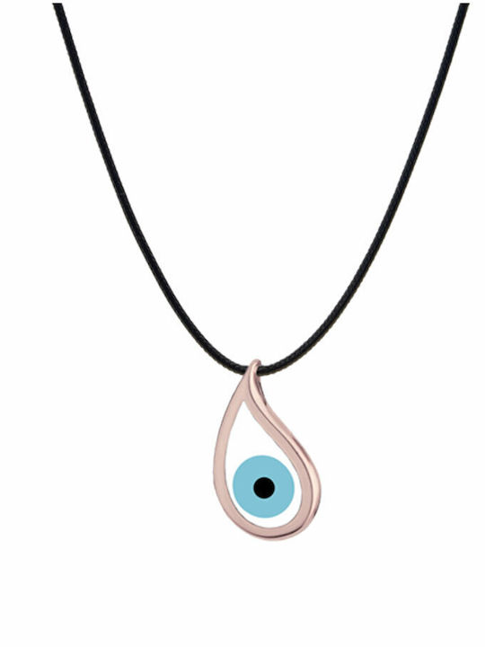 Very Gavello Very Gavello Halskette Mit Auge Aus Roségold 9K Hellblau