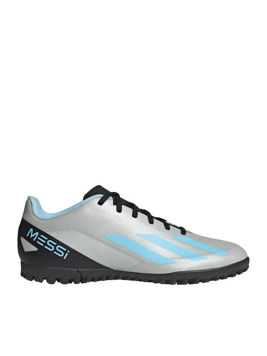 adidas X Crazyfast Messi.4 Ποδοσφαιρικά Παπούτσια με Σχάρα TF Silver Metallic / Bliss Blue / Core Black