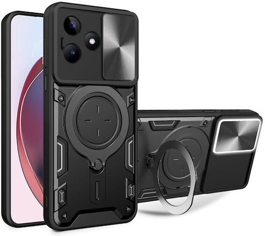 Texture Camera Umschlag Rückseite Kunststoff Schwarz (Realme C53)